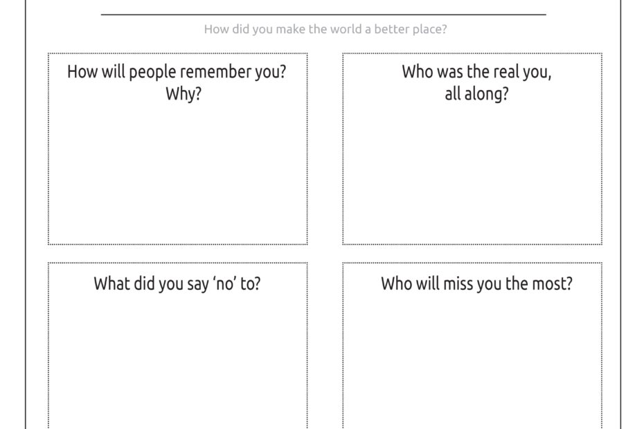 Write Your Own Obituary Exercise By Gustavo Razzetti