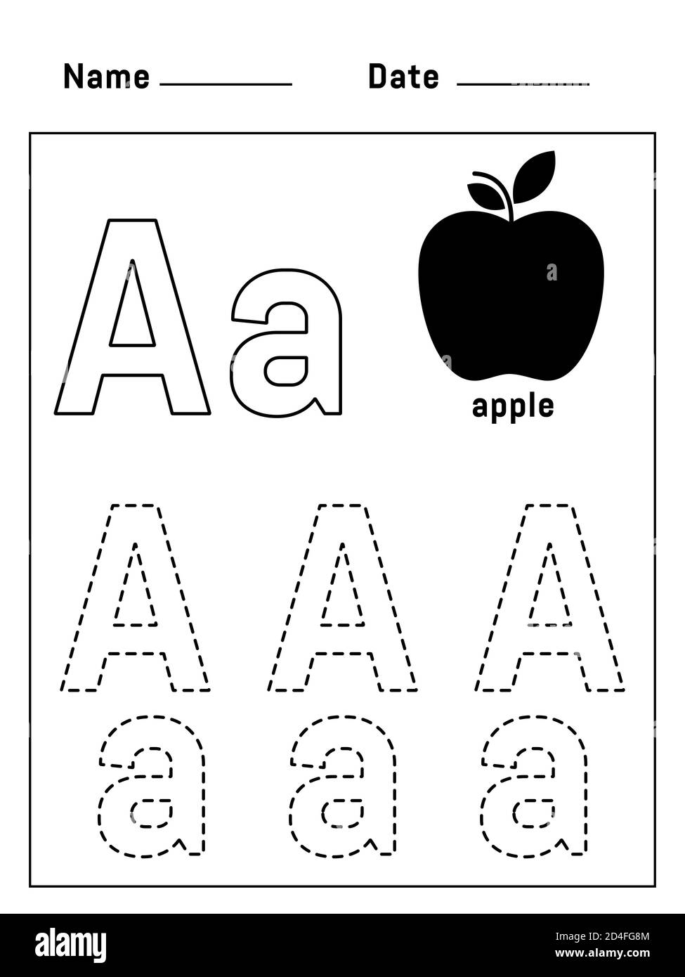 Writing Practice Letter Aa Printable Worksheet For Preschool Kindergarten Kids To Improve Basic Writing Skills Vector AI Stock Vector Image U0026 Art Alamy