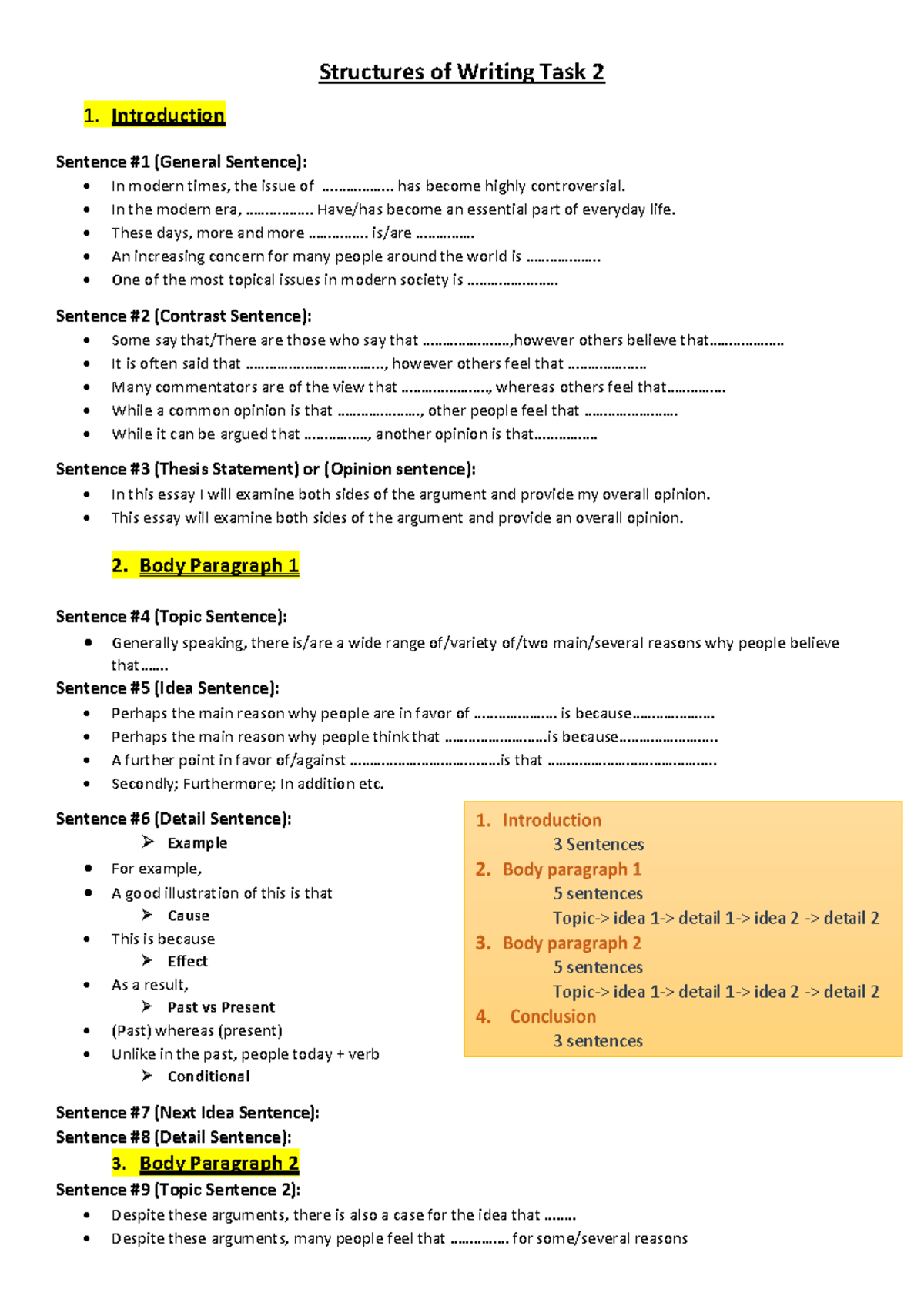 Writing Task 2 Structure Guide By Rashed Vai Banglay IELTS Studocu