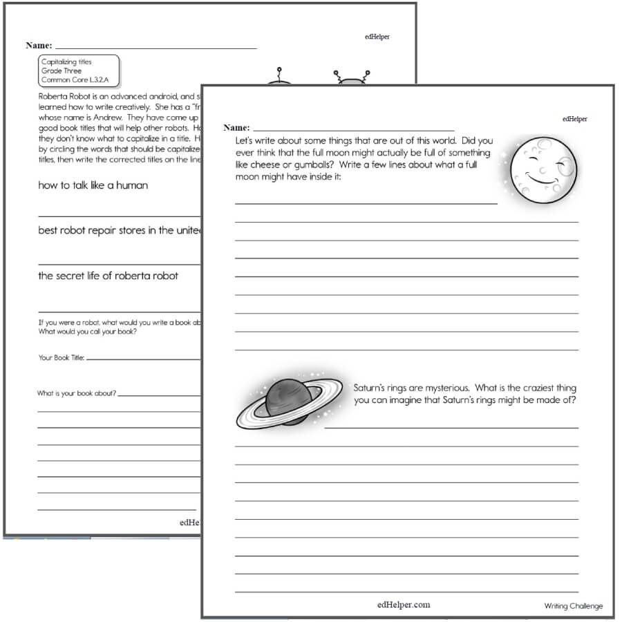 free printable grammar writing worksheets
