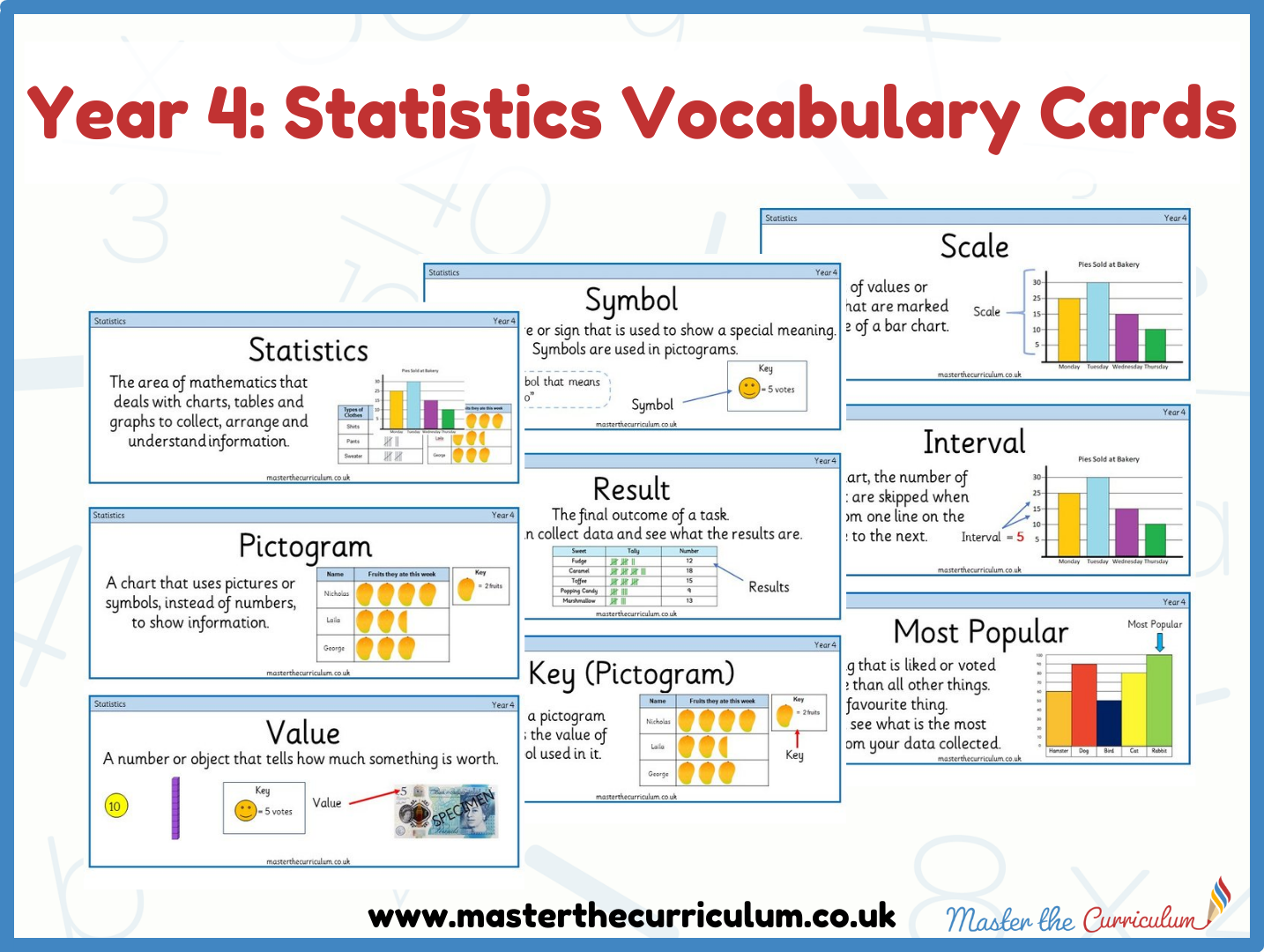 Year 4 Statistics Vocabulary And Assessment Master The Curriculum