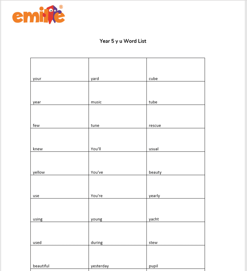 Year 5 Spelling Lists U0026 Activities