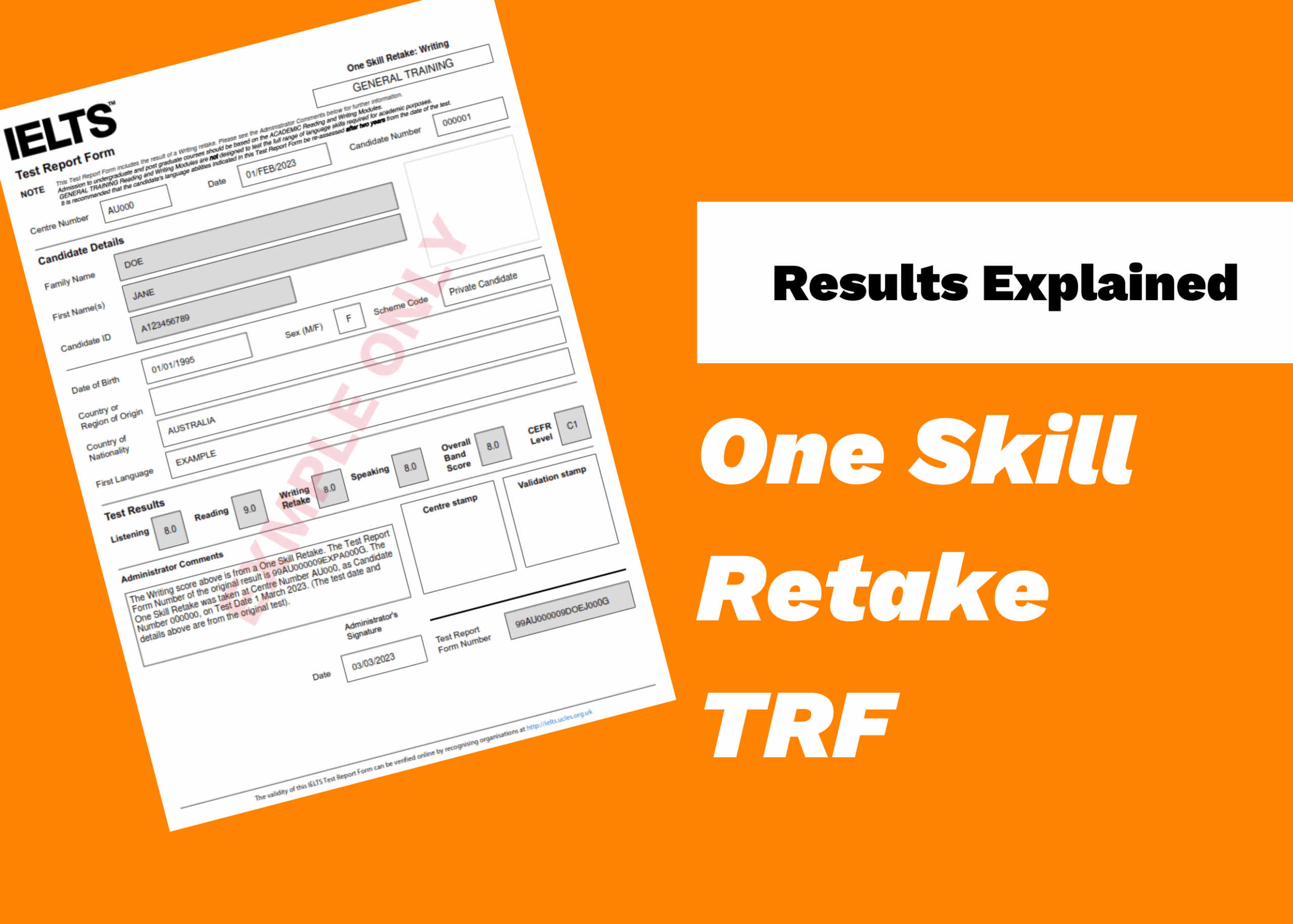 Your IELTS One Skill Retake Results OSR Test Report Form IELTS Australia