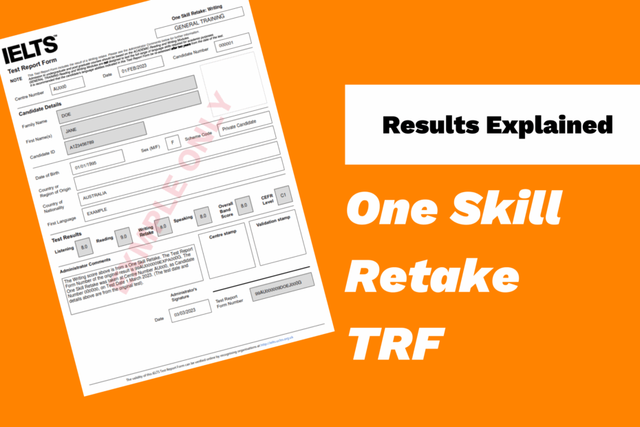 Your IELTS One Skill Retake Results OSR Test Report Form IELTS Australia